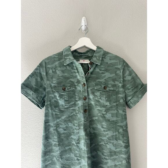 Vineyard Vines Margo Camo Shirt Dress size 10 - Picture 2 of 9